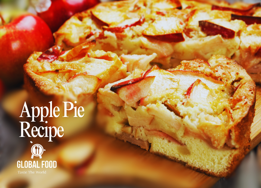Classic homemade apple pie with golden flaky crust and cinnamon filling.